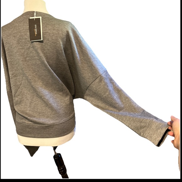 Uoozee Long Sleeve Loose Sweatshirt Belt Buckle Solid Color Round-Neck Tops XL - Picture 4 of 10